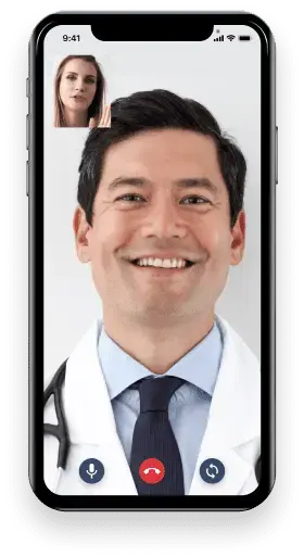 PlushCare app with message from doctor